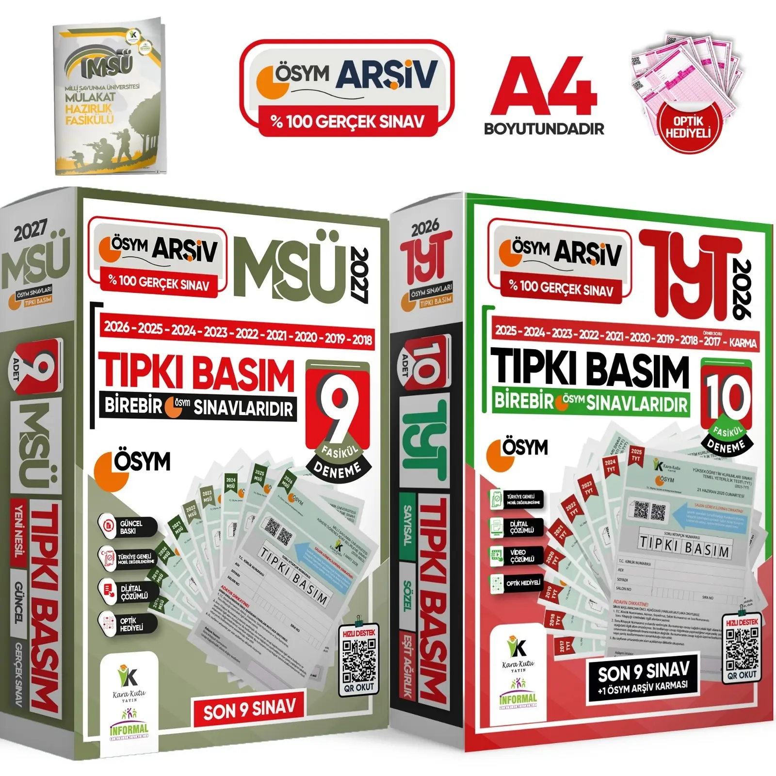 2026 YKS-TYT-MSÜ ÖSYM Çıkmış Soru Tıpkı Basım 19lu (10+9) Deneme Paketi Video Çözümlü Türkiye Geneli