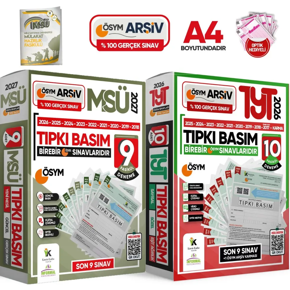 2026 YKS-TYT-MSÜ ÖSYM Çıkmış Soru Tıpkı Basım 19lu (10+9) Deneme Paketi Video Çözümlü Türkiye Geneli