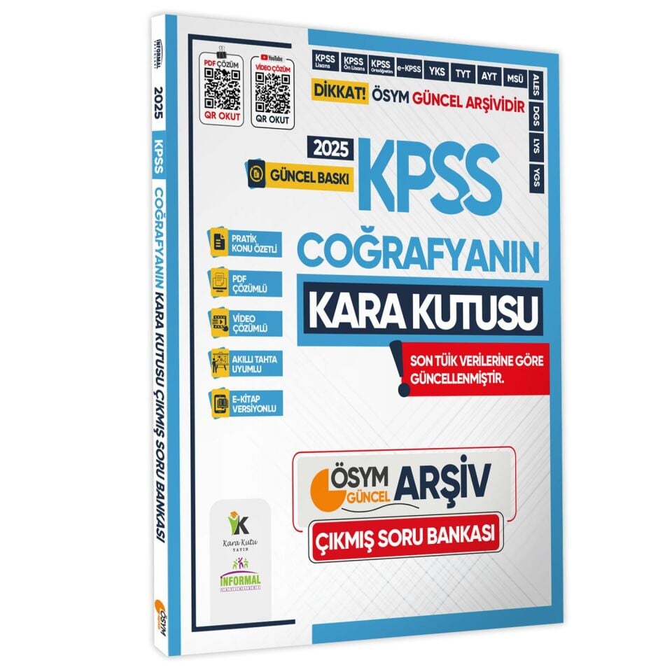 2025 KPSS KaraKutu GENEL KÜLTÜR 5li ALTIN SET ÖSYM Çıkmış Soru Bankası Konu Özetli Video/PDF Çözümlü