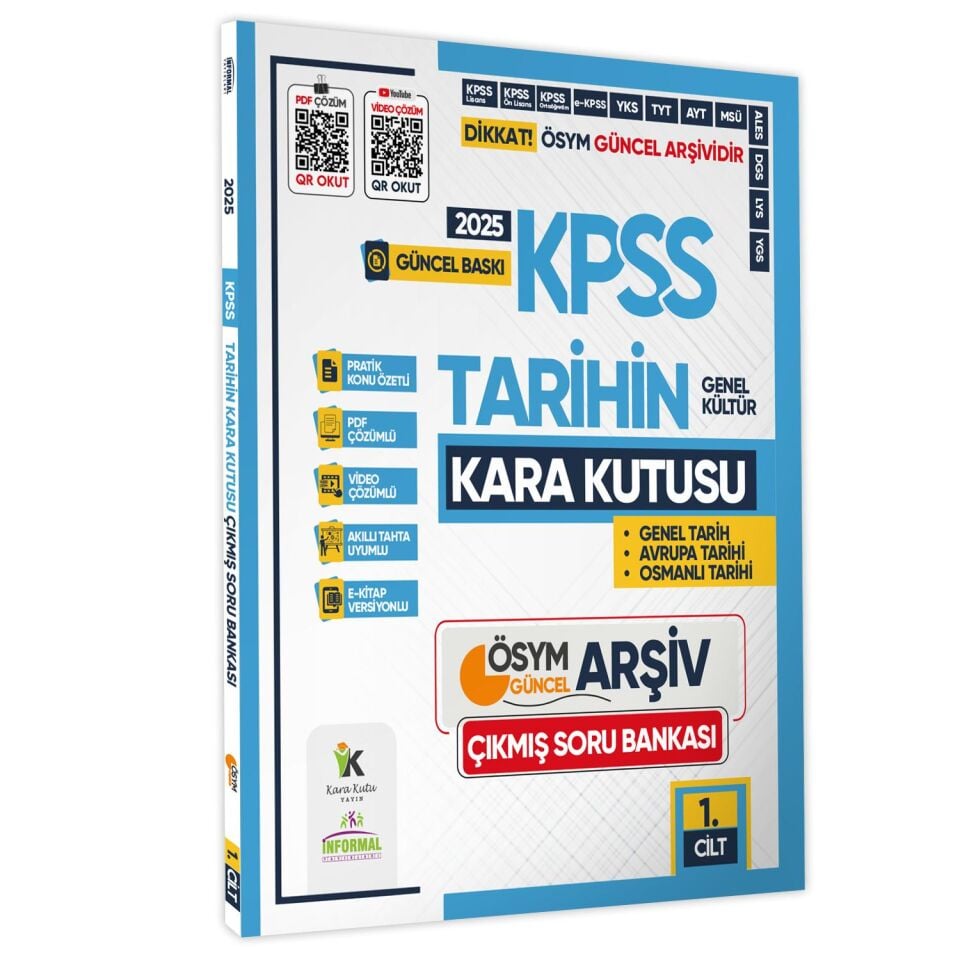 2025 KPSS KaraKutu GENEL KÜLTÜR 5li ALTIN SET ÖSYM Çıkmış Soru Bankası Konu Özetli Video/PDF Çözümlü