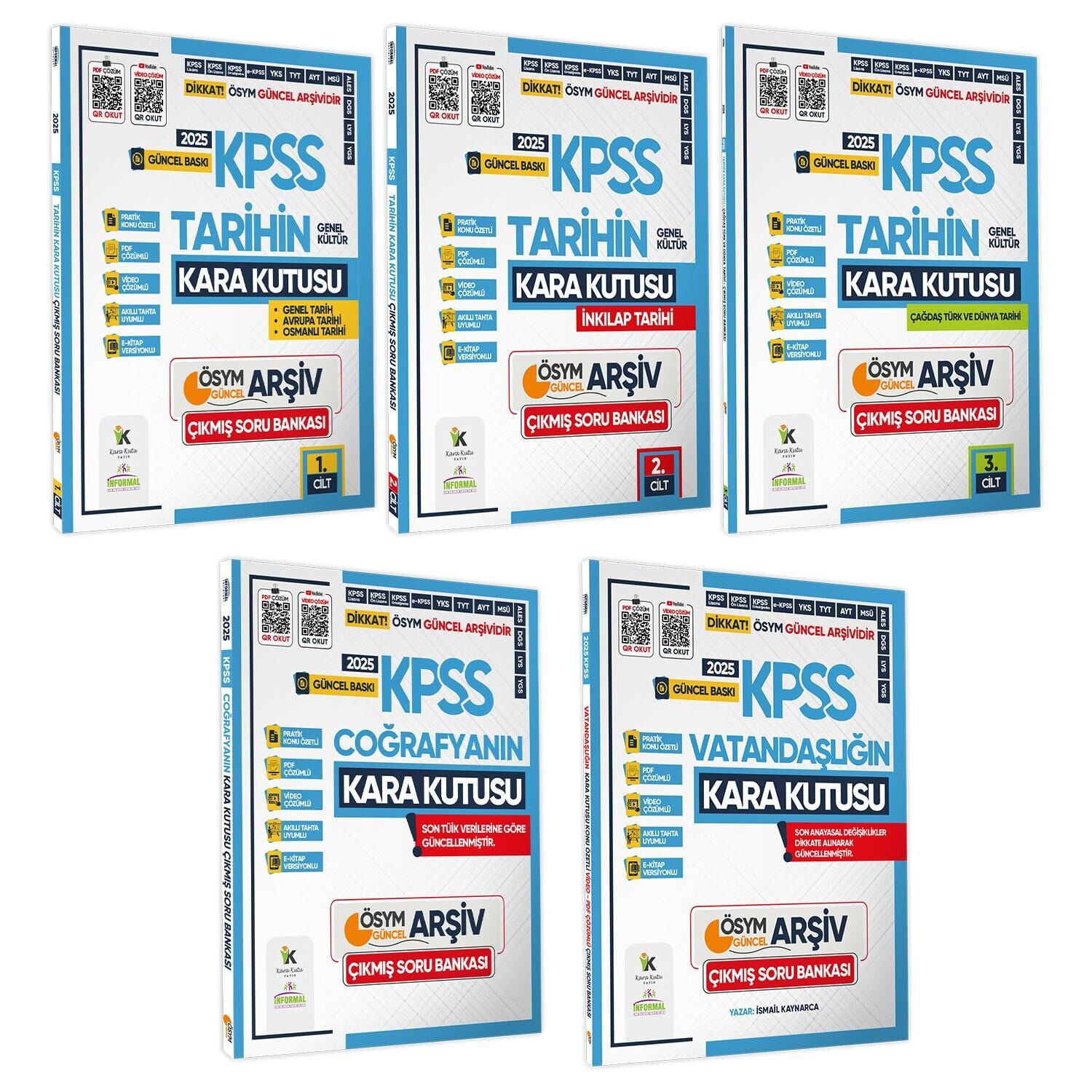 2025 KPSS KaraKutu GENEL KÜLTÜR 5li ALTIN SET ÖSYM Çıkmış Soru Bankası Konu Özetli Video/PDF Çözümlü