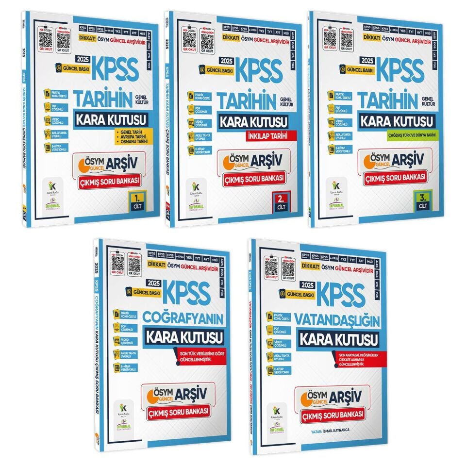 2025 KPSS KaraKutu GENEL KÜLTÜR 5li ALTIN SET ÖSYM Çıkmış Soru Bankası Konu Özetli Video/PDF Çözümlü