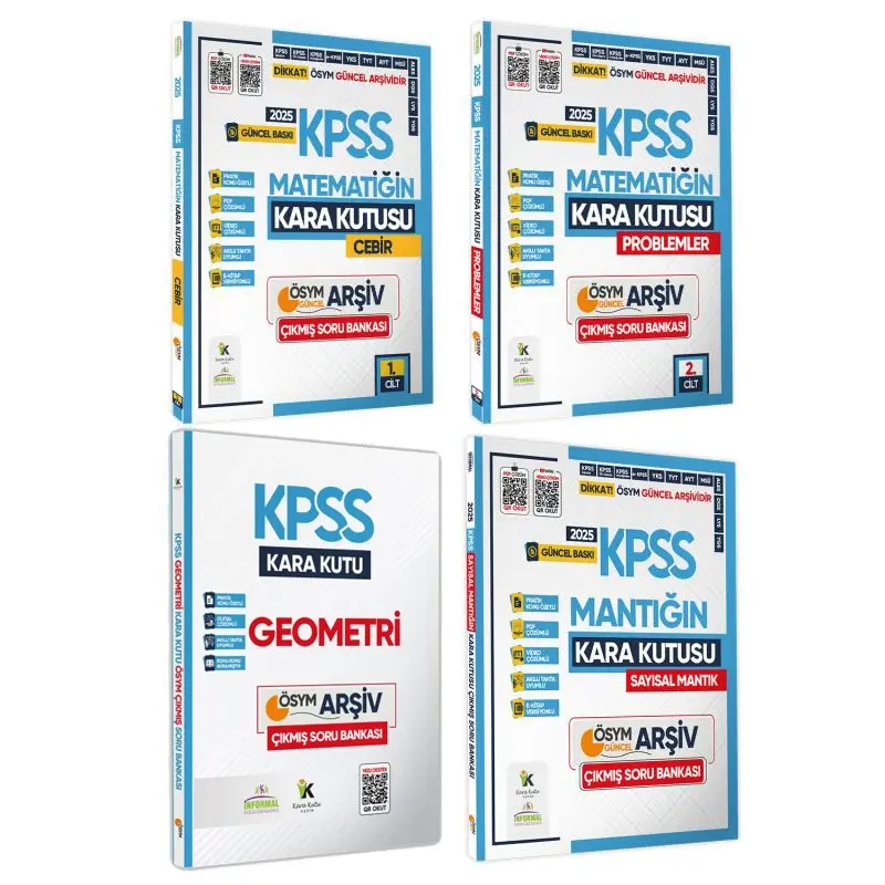 2025 KPSS Matematik-Geo-Mantık Kara Kutusu 4lü ALTIN SET ÖSYM Çıkmış Soru Bankası Video/PDF Çözümlü