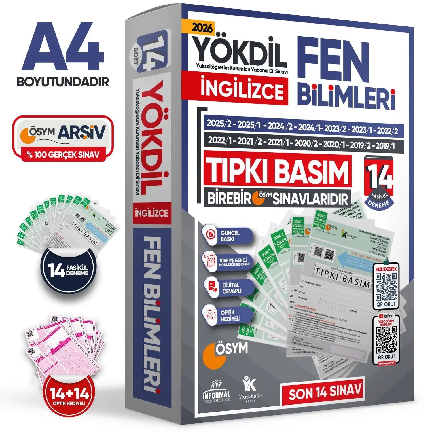 2026 YÖKDİL İngilizce FEN BİLİMLERİ ÖSYM Çıkmış Soru Tıpkı Basım Deneme Paketi 14lü Türkiye Geneli