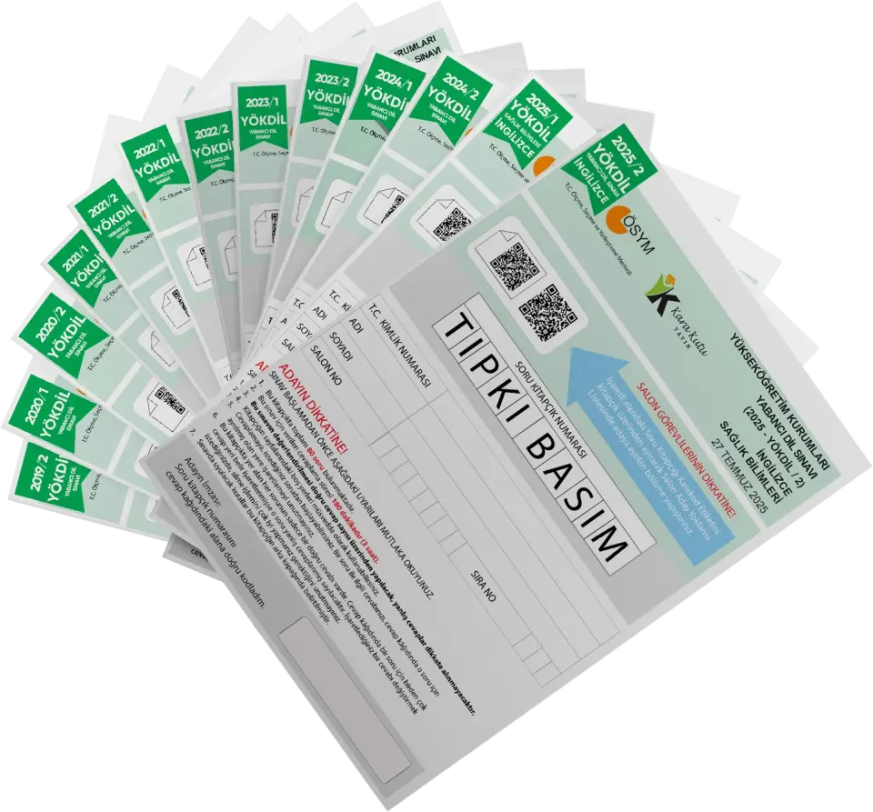 2026 YÖKDİL İngilizce SAĞLIK BİLİMLERİ ÖSYM Çıkmış Soru Tıpkı Basım Paket Deneme 14lü Türkiye Geneli