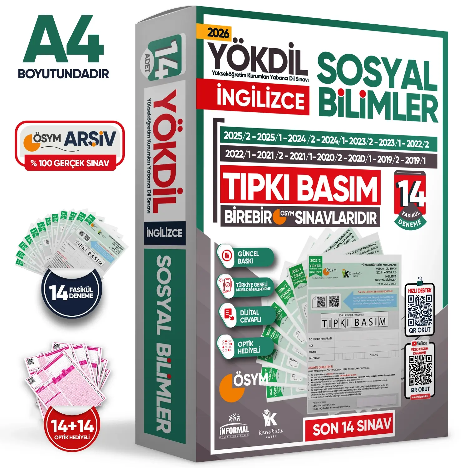 2026 YÖKDİL İngilizce SOSYAL BİLİMLER ÖSYM Çıkmış Soru Tıpkı Basım Deneme Paketi 14lü Türkiye Geneli