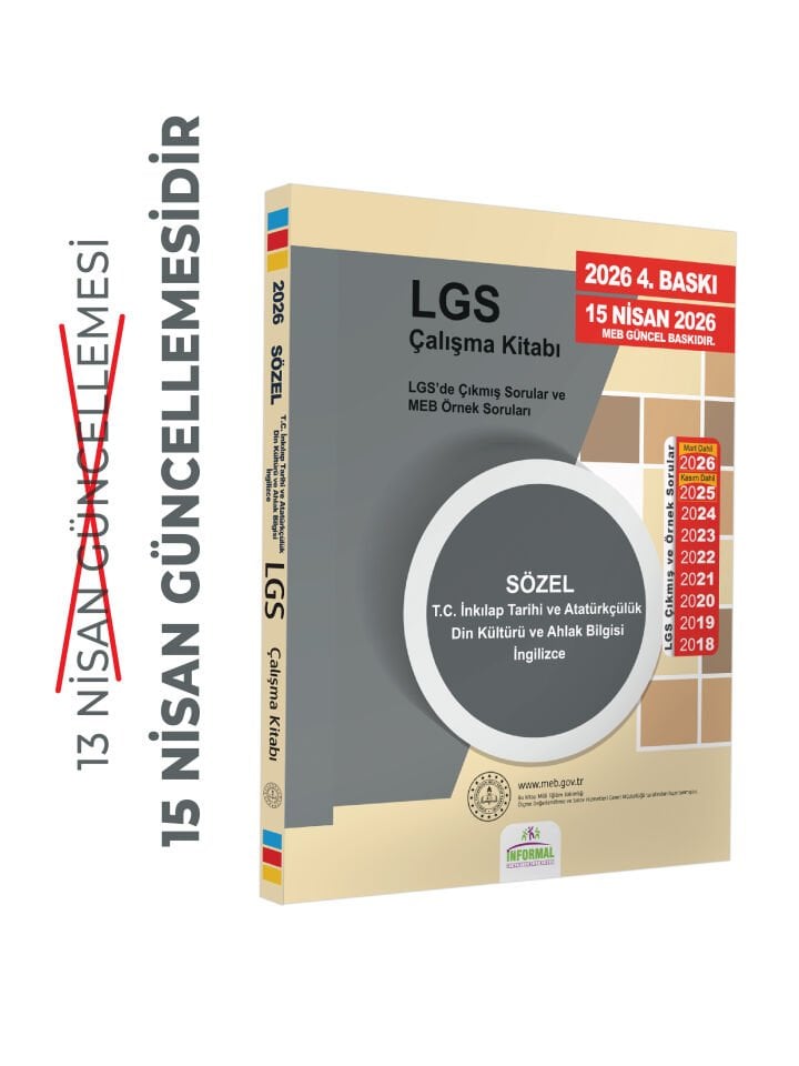 2026(Nisan dahil)MEB Örnek Sorular LGS Sözel Çalışma Kitap 8.Sınıf Tarih-Din-İng RENKLİ Baskı A4 Ebat