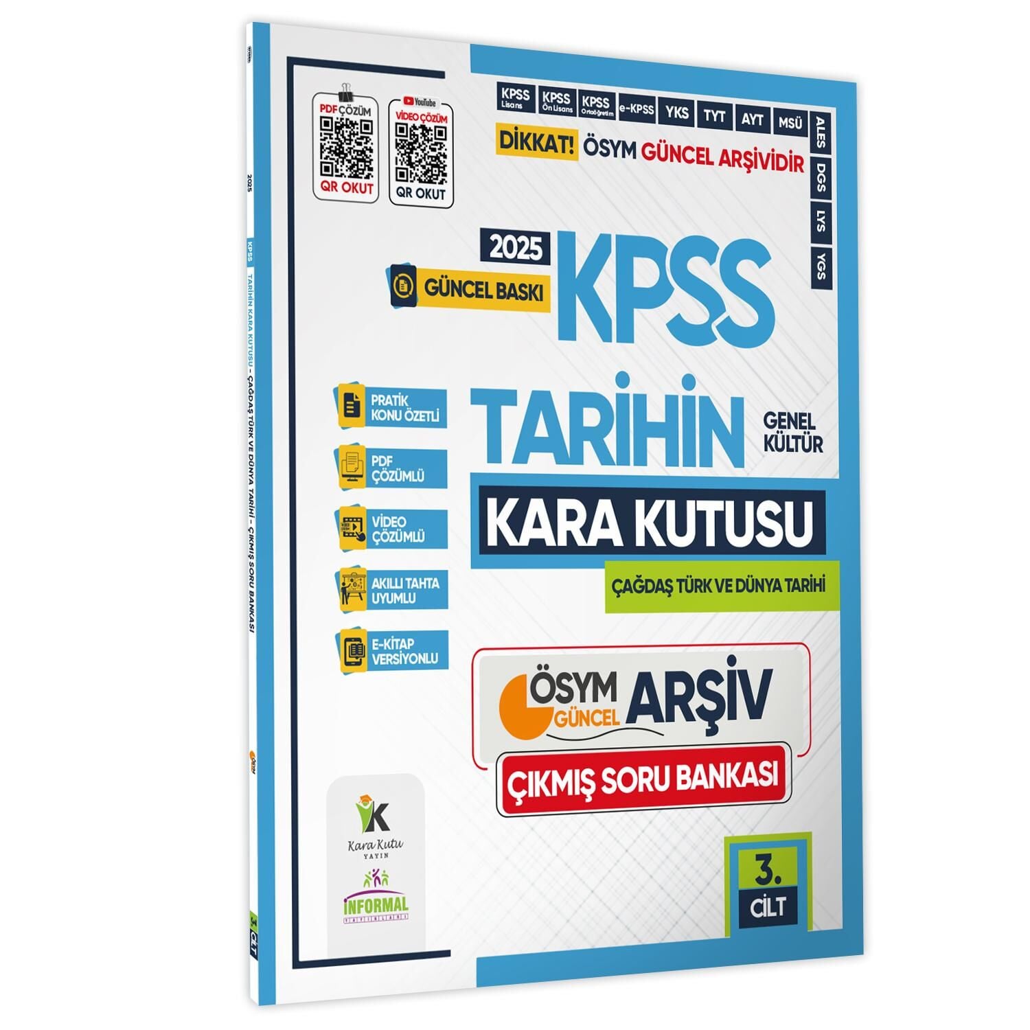 2025 KPSS TARİHİN Kara Kutusu 3.Cilt ÖSYM Çıkmış Soru Havuzu Bankası Konu Özetli Video/PDF Çözümlü