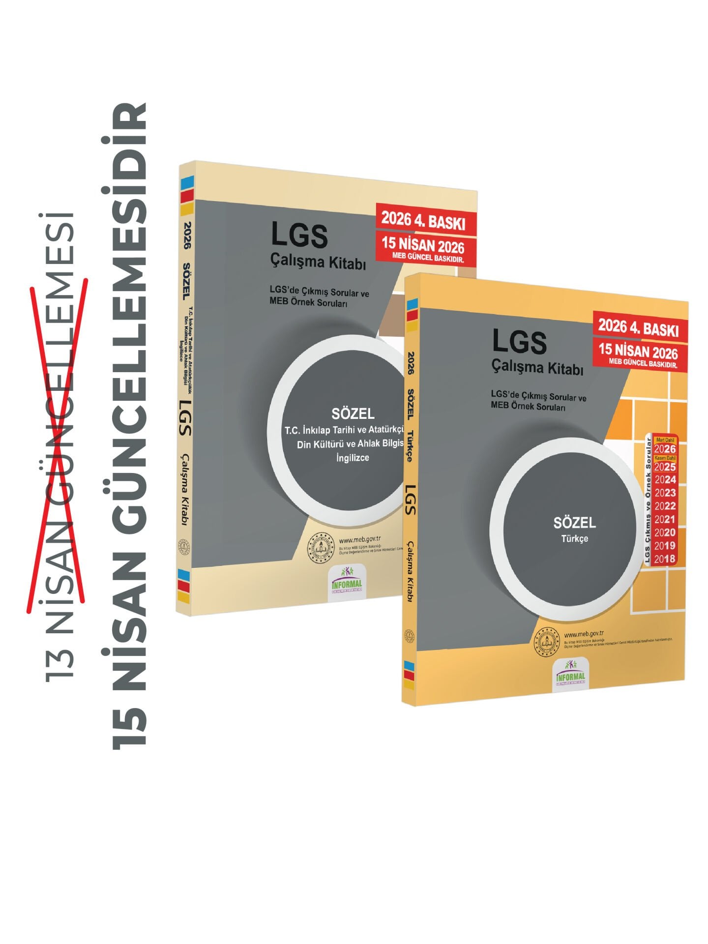 2026(Nisan güncellemesi dahil)8.SINIF LGS MEB Örnek Soruları Sözel Çalışma 2li Kitap SETİ RENKLİ Baskı