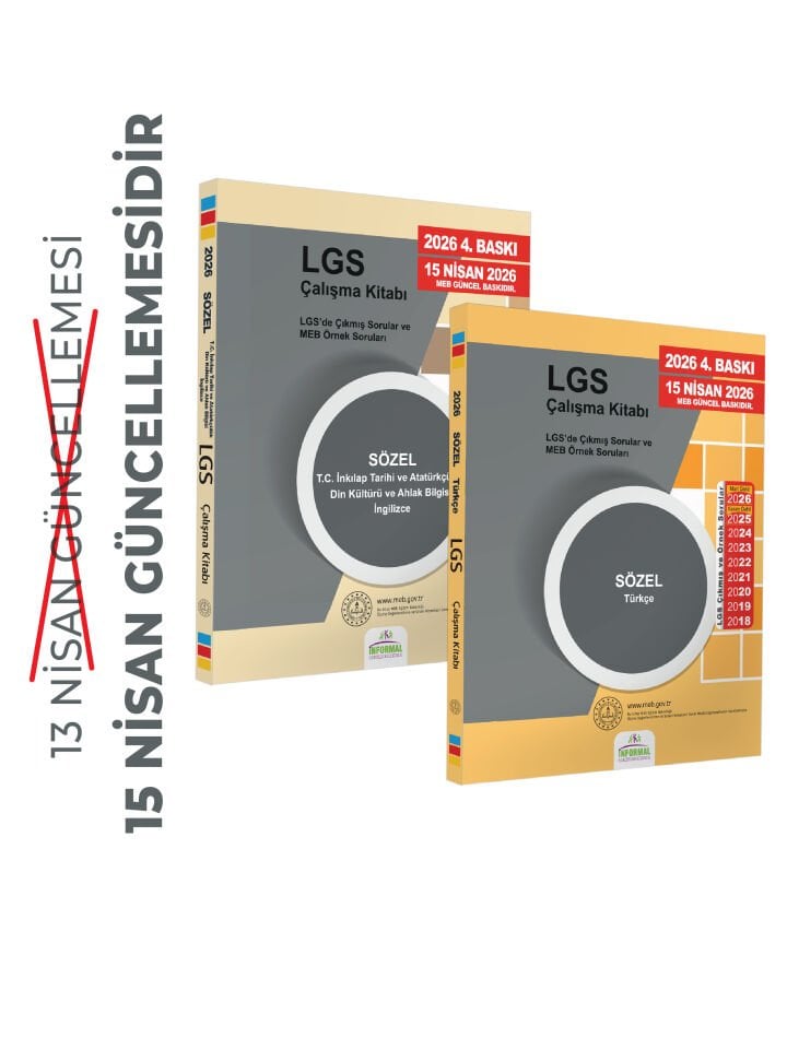 2026(Nisan güncellemesi dahil)8.SINIF LGS MEB Örnek Soruları Sözel Çalışma 2li Kitap SETİ RENKLİ Baskı