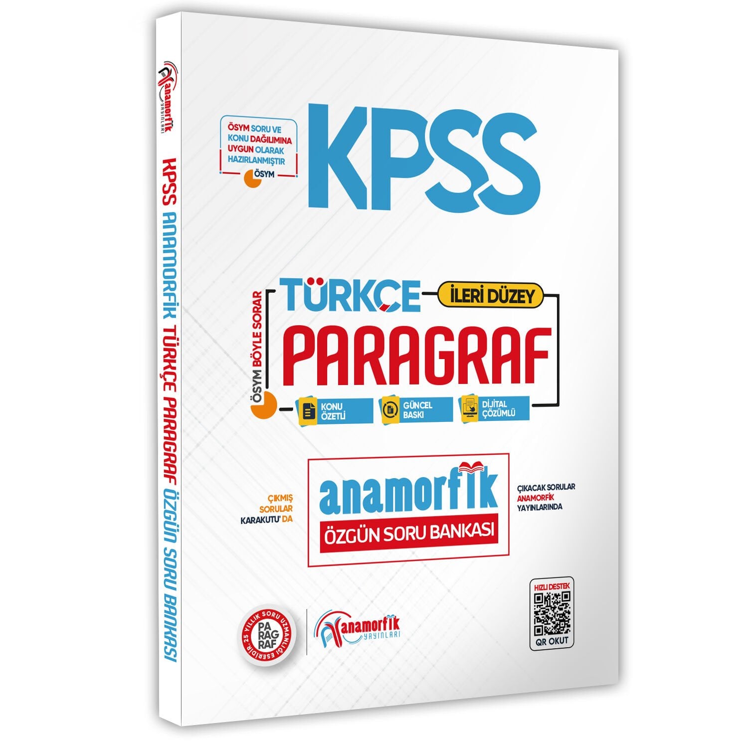 2025 KPSS Türkçe Asimetrik Paragraf Soru Bankası Konu Özetli Dijital Çözümlü Anamorfik Yayınları