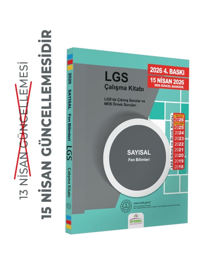 2026(Nisan Güncellemesi dahil)MEB Örnek Soruları LGS Fen Bilimleri Çalışma Kitabı 8.Sınıf RENKLİ Baskı A4 Boyut