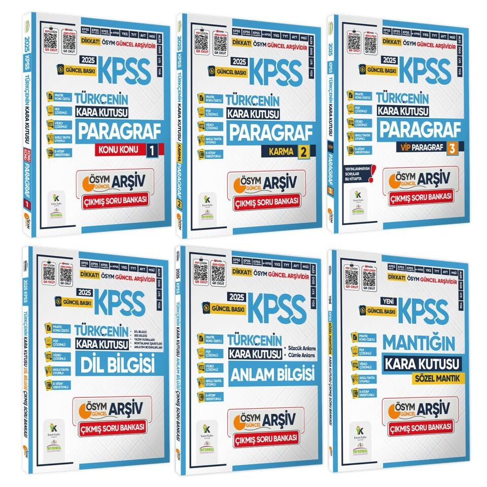 2025 KPSS Türkçenin Kara Kutusu 6lı ALTIN SET ÖSYM Çıkmış Soru Bankası Konu Özetli PDF/Video Çözümlü