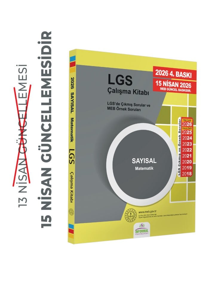 2026(Nisan Güncellemesi dahil)MEB Örnek Soruları LGS Matematik Çalışma Kitabı 8.Sınıf RENKLİ Baskı A4 Boyut