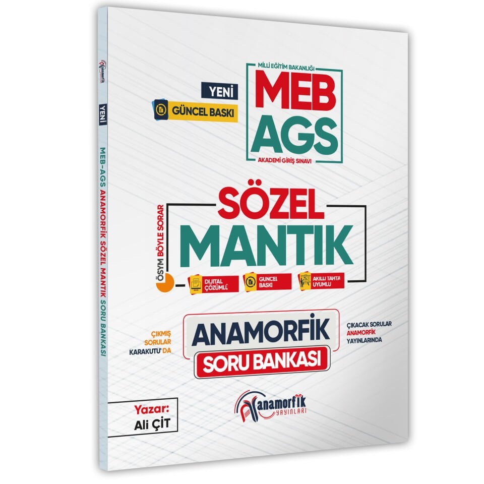 2025 MEB-AGS Anamorfik Sözel Mantık Soru Bankası Yeni Müfredat Dijital Çözümlü