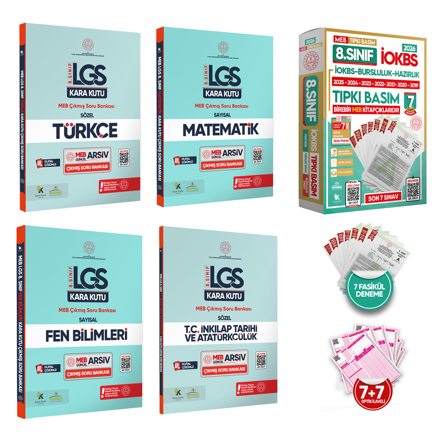 8.Sınıf İOKBS Bursluluk ALTIN PAKET Soru Bankası ve 7li Tıpkı Basım Deneme Seti