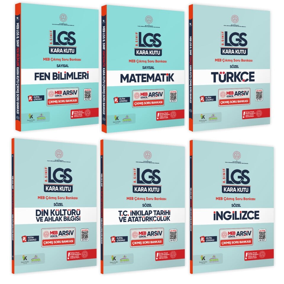 8.Sınıf LGS İOKBS Bursluluk Kara Kutu Dijital Çözümlü Çıkmış Soru Bankası Altın Set