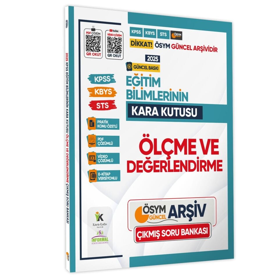 2025 MEB-AGS Eğitim Bilimlerinin Kara Kutusu ÖLÇME ve DEĞERLENDİRME Çıkmış Soru Bankası K.Ö. Çözümlü