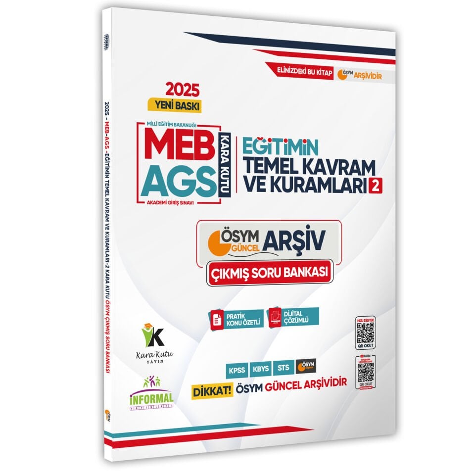 2025 MEB-AGS Eğitim Kara Kutusu Temel Kavram ve Kuramları 2 ÖSYM Çıkmış Soru Bankası Konu Ö.Çözümlü