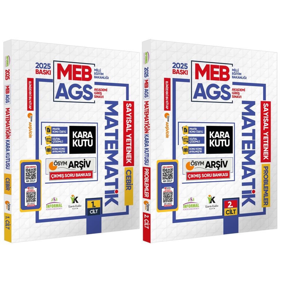 2025 MEB-AGS MATEMATİK Kara Kutu 1. ve 2.Cilt ÖSYM Çıkmış Soru Bankası 2li Set Dijital Çözümlü