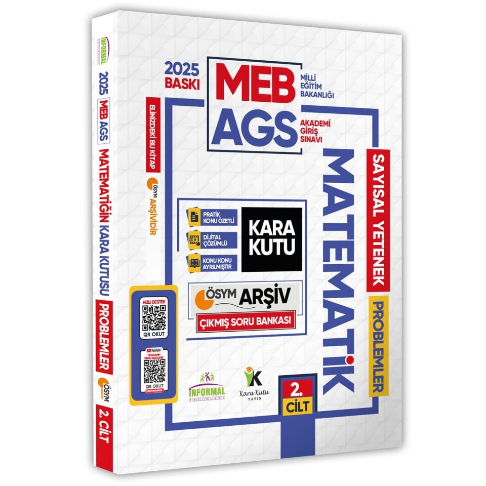 2025 MEB-AGS Matematik Kara Kutu 2. Cilt PROBLEMLER ÖSYM Çıkmış Soru Bankası Dijital Çözümlü