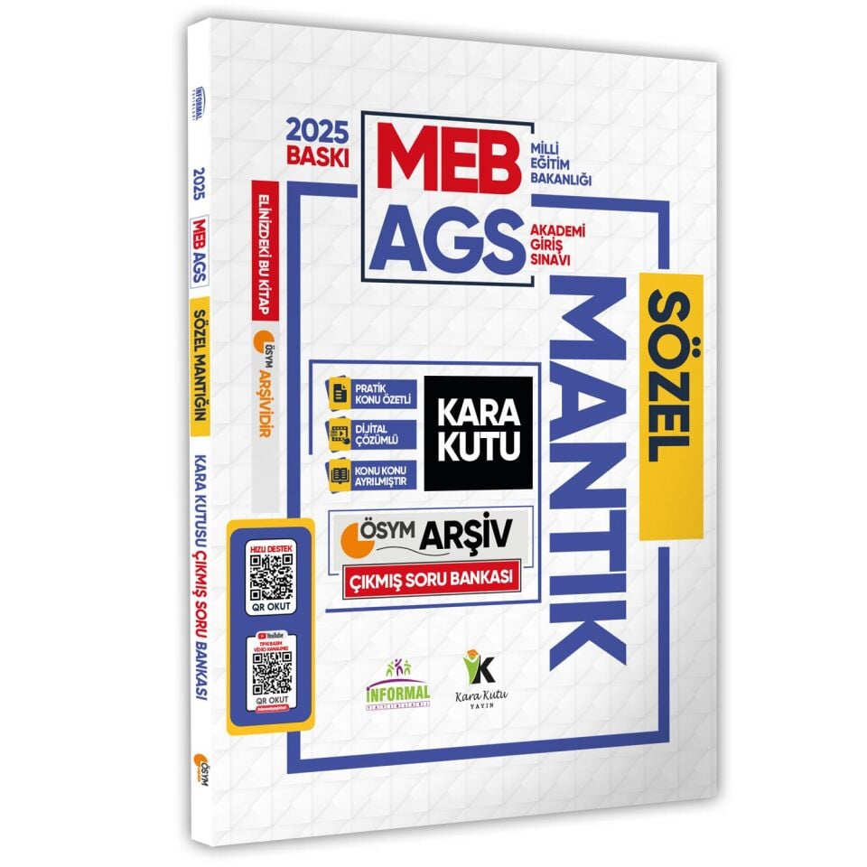 2025 MEB-AGS SÖZEL MANTIK Kara Kutu ÖSYM Çıkmış Soru Havuzu Bankası Konu Özetli Dijital Çözümlü