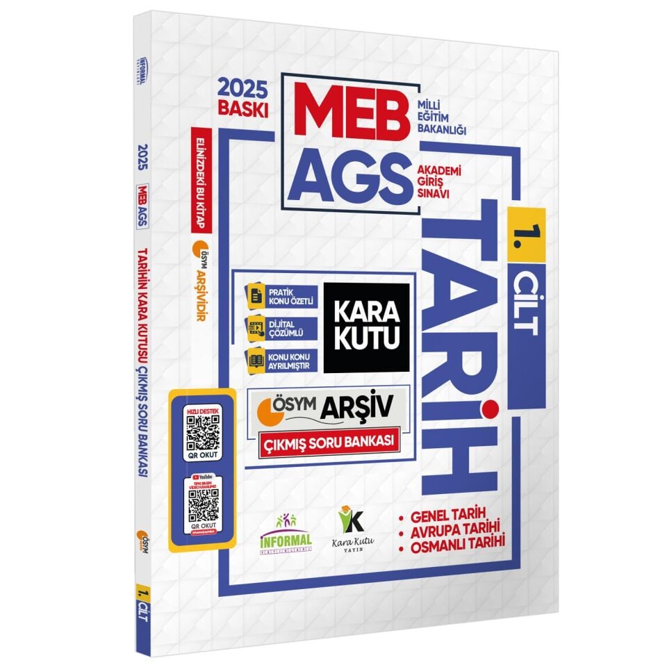 2025 MEB-AGS TARİHin Kara Kutusu 1.Cilt (Genel ve Osmanlı Tarihi) ÖSYM Çıkmış Çözümlü Soru Bankası