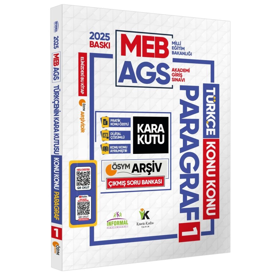 2025 MEB-AGS Türkçe Kara Kutu ÖSYM Çıkmış Soru Bankası 4Lü FULL Set Konu Özetli Video/PDF Çözümlü