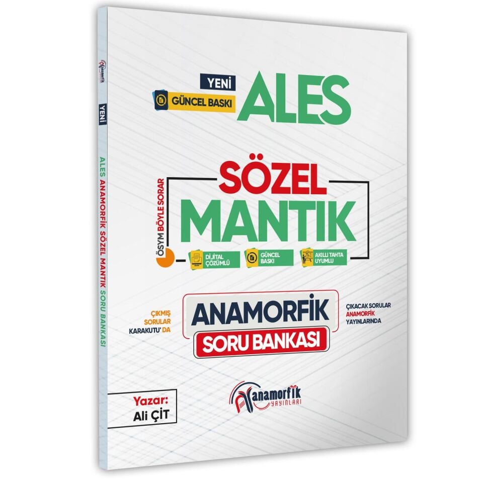 ALES Anamorfik Sözel Mantık Soru Bankası Yeni Müfredat Dijital Çözümlü
