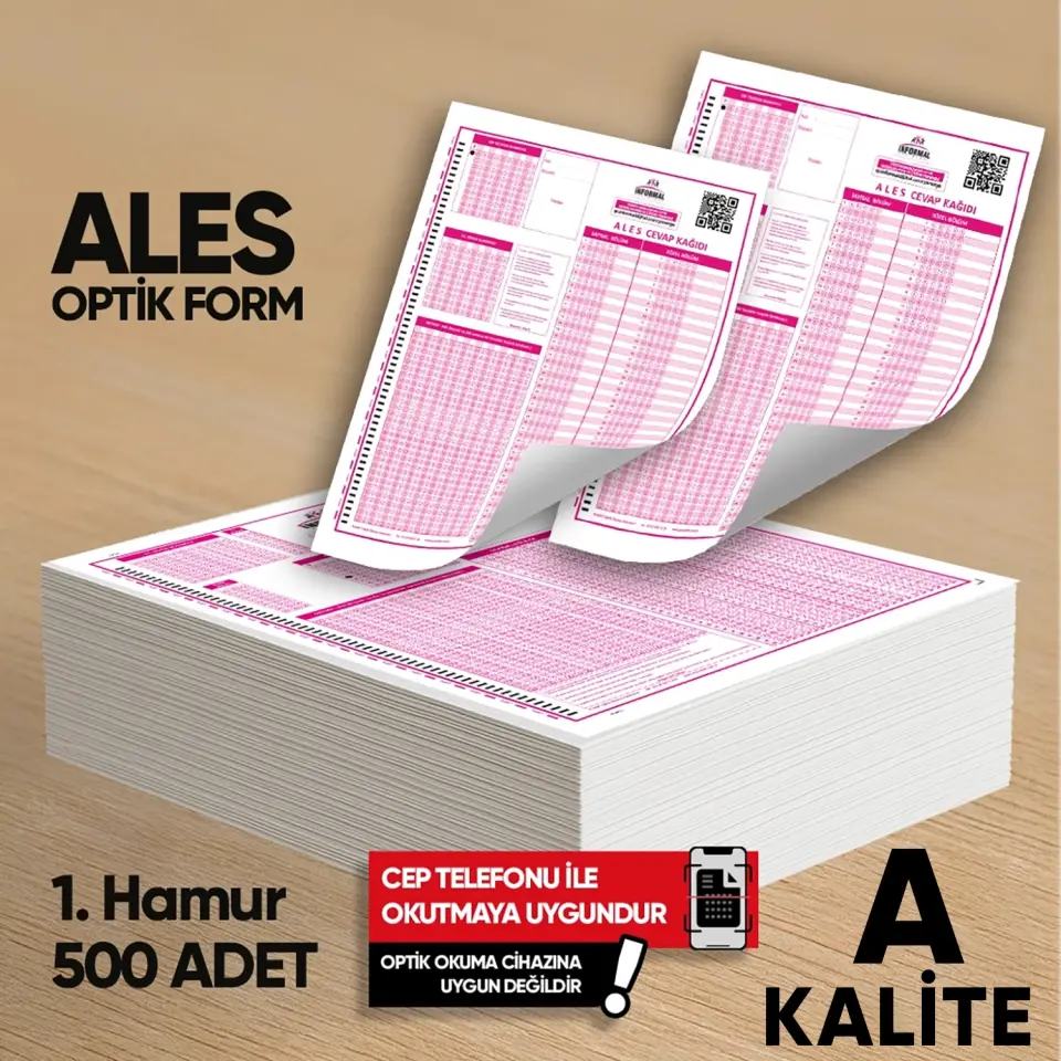 ALES Deneme Sınavları İçin 500 Adet Optik Form