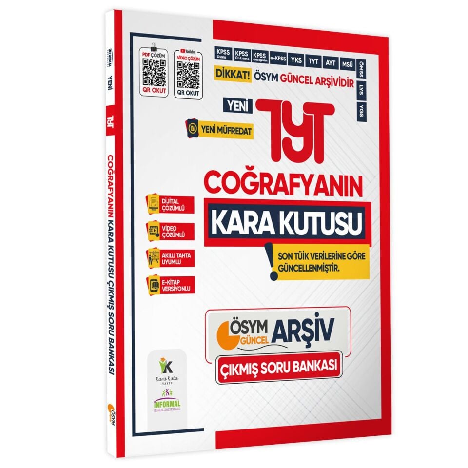 2025 TYT COĞRAFYA Kara Kutu ÖSYM Çıkmış Soru Havuzu Bankası Maarif Modeli Dijital Çözümlü