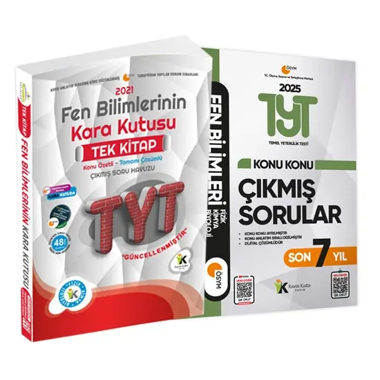 2025 TYT Fen Bilimleri Konu Konu Son 7 Yıl Çıkmış Soru Bankası ve Fen B. Kara Kutu TEK KİTAP Çözümlü