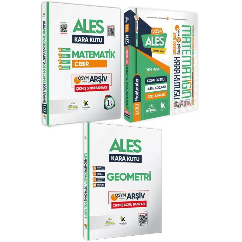 ALES Matematik 1.-2.Cilt ve Geometrinin Kara Kutusu Konu Özetli D.Çözümlü Soru Bankası Altın Set