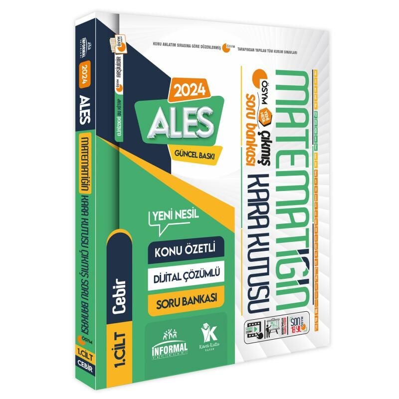 ALES Matematik Kara Kutu 1.Cilt Konu Özetli Dijital Çözümlü ÖSYM Çıkmış Soru Havuzu Bankası
