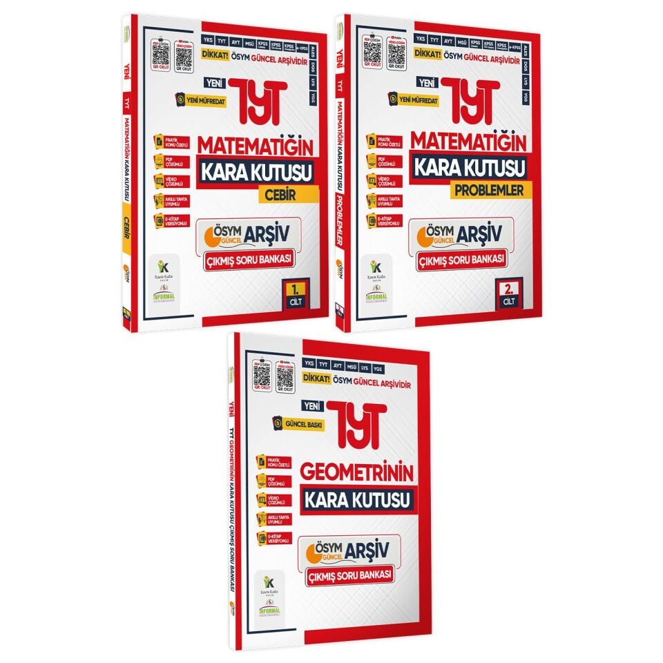 2025 TYT Matematik Kara Kutu 1.-2.Cilt ve Geometri Çıkmış Soru Bankası 3lü Set Video/PDF Çözümlü