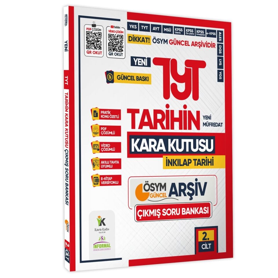 2025 TYT Tarih Kara Kutu ÖSYM Çıkmış Soru Bankası 2li MODÜLER SET Konu Özetli Video/PDF Çözümlü