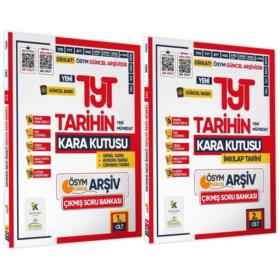 2025 TYT Tarih Kara Kutu ÖSYM Çıkmış Soru Bankası 2li MODÜLER SET Konu Özetli Video/PDF Çözümlü