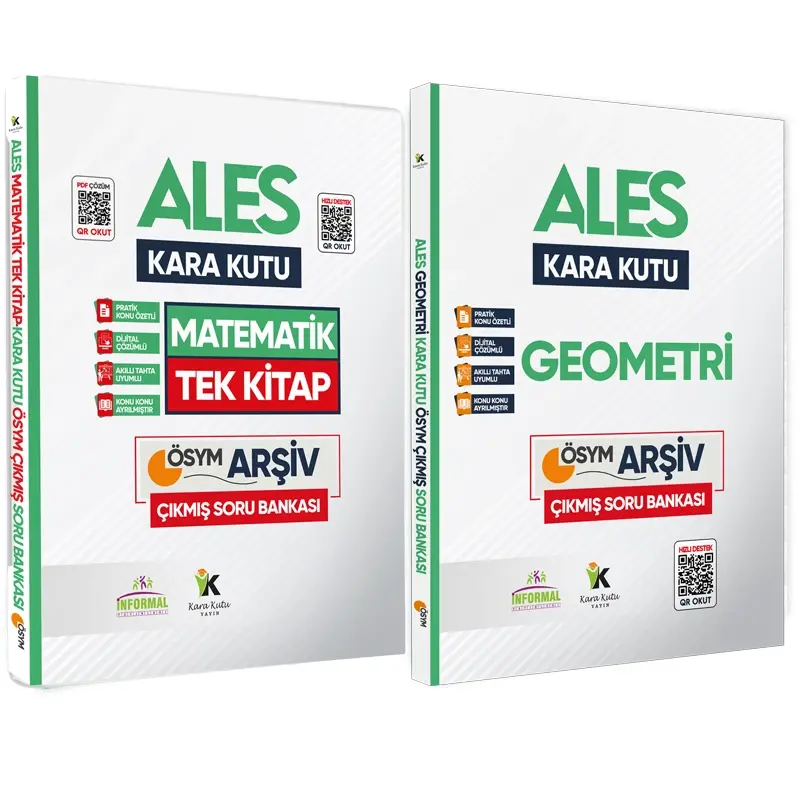ALES Matematik TEK KİTAP ve Geometrinin Kara Kutusu Konu Ö.D.Çözümlü Çıkmış Soru Bankası Seti