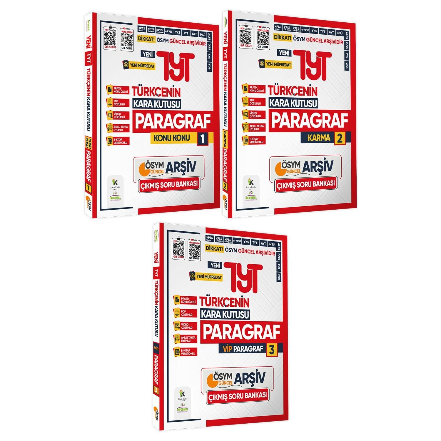 2025 TYT Türkçe Kara Kutu Paragraf 3lü Altın Set Çıkmış Soru Bankası Konu Ö. Video/PDF Çözümlü