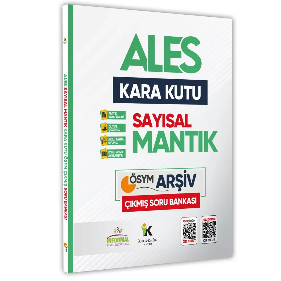 ALES Sayısal VE Sözel Mantığın Kara Kutusu Konu Özetli Tamamı Dijital Çözümlü Soru Bankası