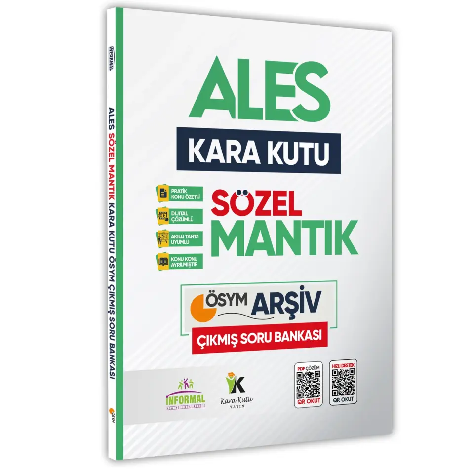 ALES Sayısal VE Sözel Mantık Kara Kutu Konu Özetli Tamamı Dijital Çözümlü Soru Bankası