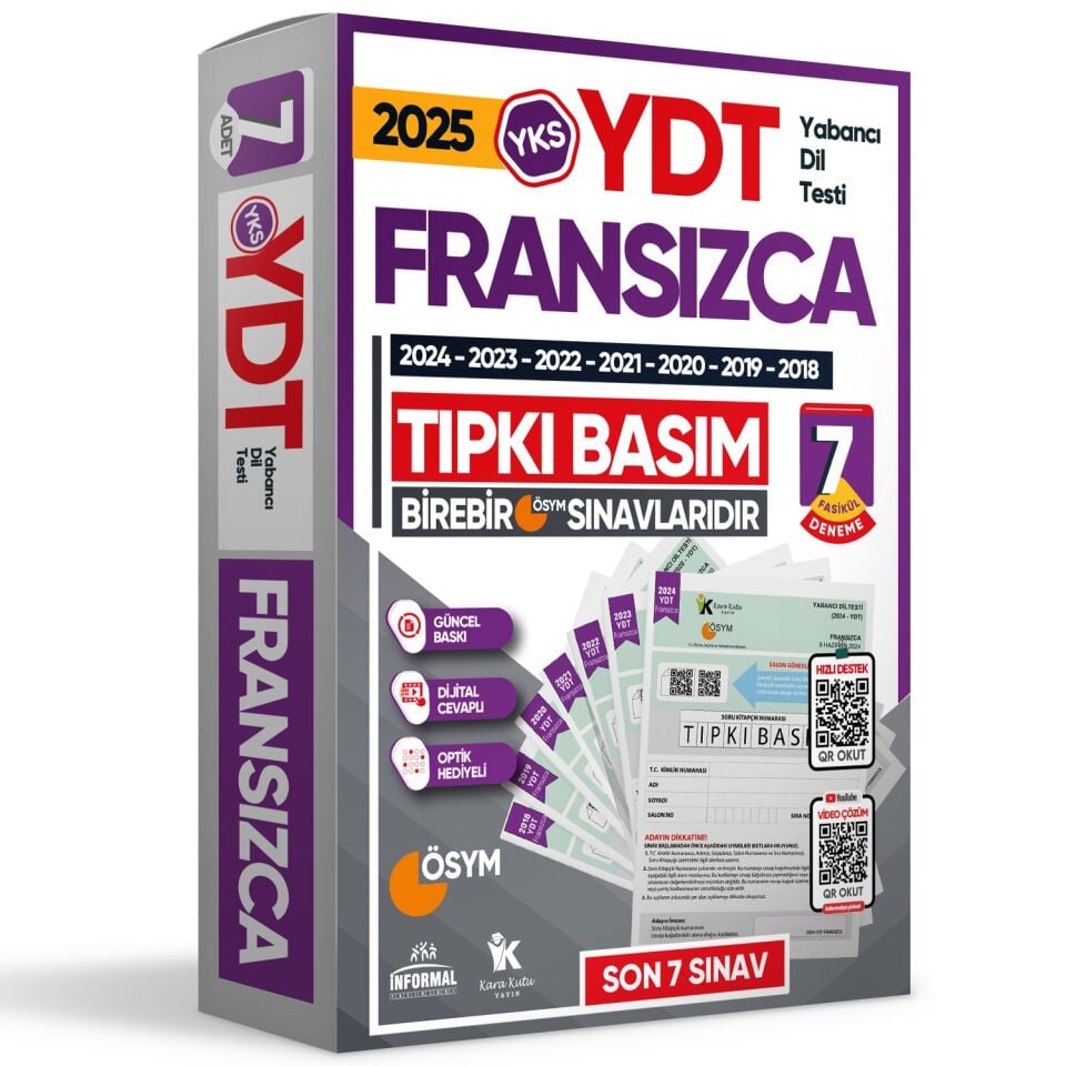 2025 YKS YDT (Yabancı Dil Testi) FRANSIZCA ÖSYM Çıkmış Soru Tıpkı Basım Deneme Paketi 7li Türkiye G.