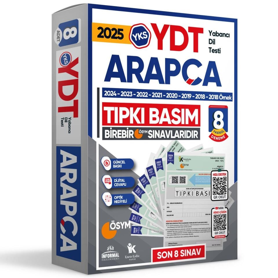 2025 YKS YDT ARAPÇA ÖSYM Çıkmış Soru Tıpkı Basım Deneme Paketi 8li Türkiye Geneli