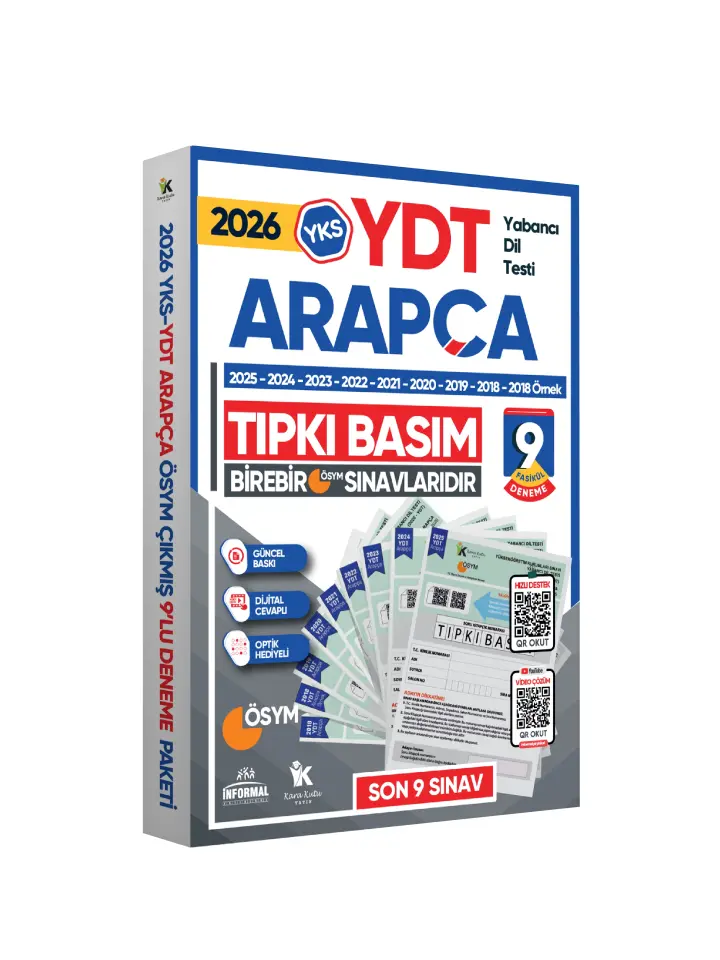 2026 YKS YDT ARAPÇA ÖSYM Çıkmış Soru Tıpkı Basım Deneme Paketi 9lu Türkiye Geneli