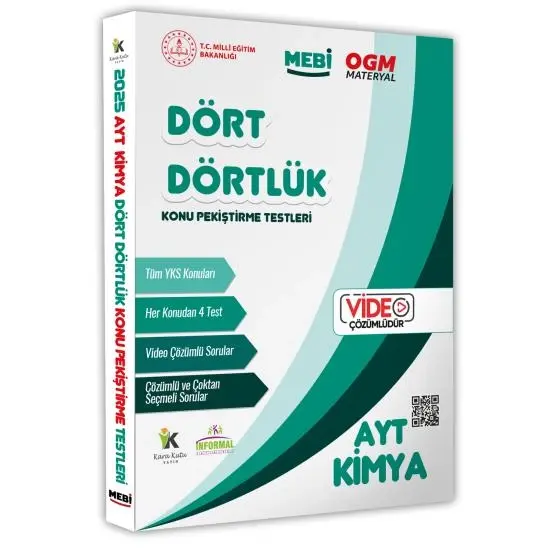 2025 YKS-AYT MEBİ-OGM Dört Dörtlük Pekiştirme Testi A4 Renkli Soru Bankası Video Çözümlü BASKI ÜCRETİ