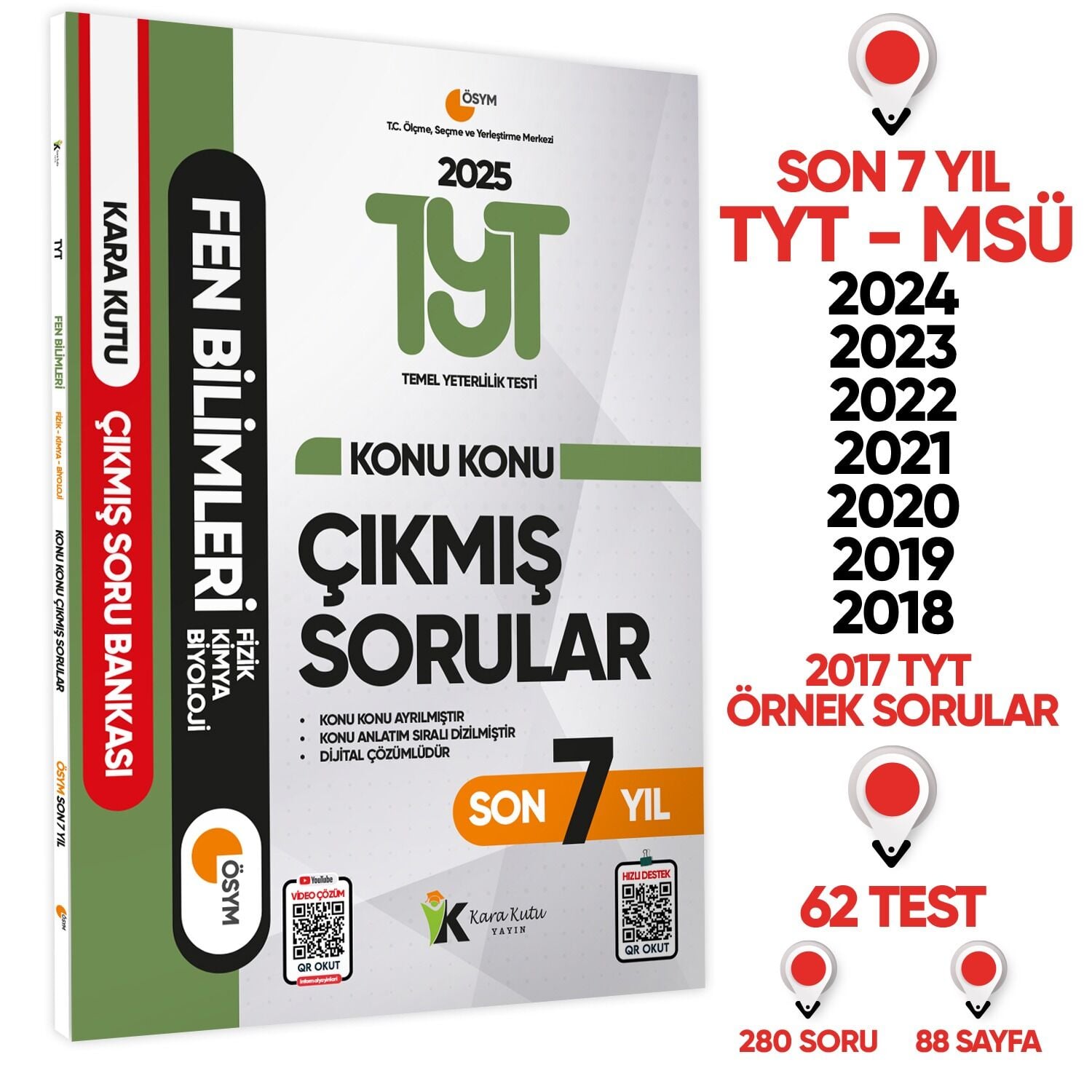 2025 YKS-TYT FEN Bilimleri Karakutu ÖSYM Çıkmış Soru Bankası Çözümlü Konu Konu Son 7 Yıl