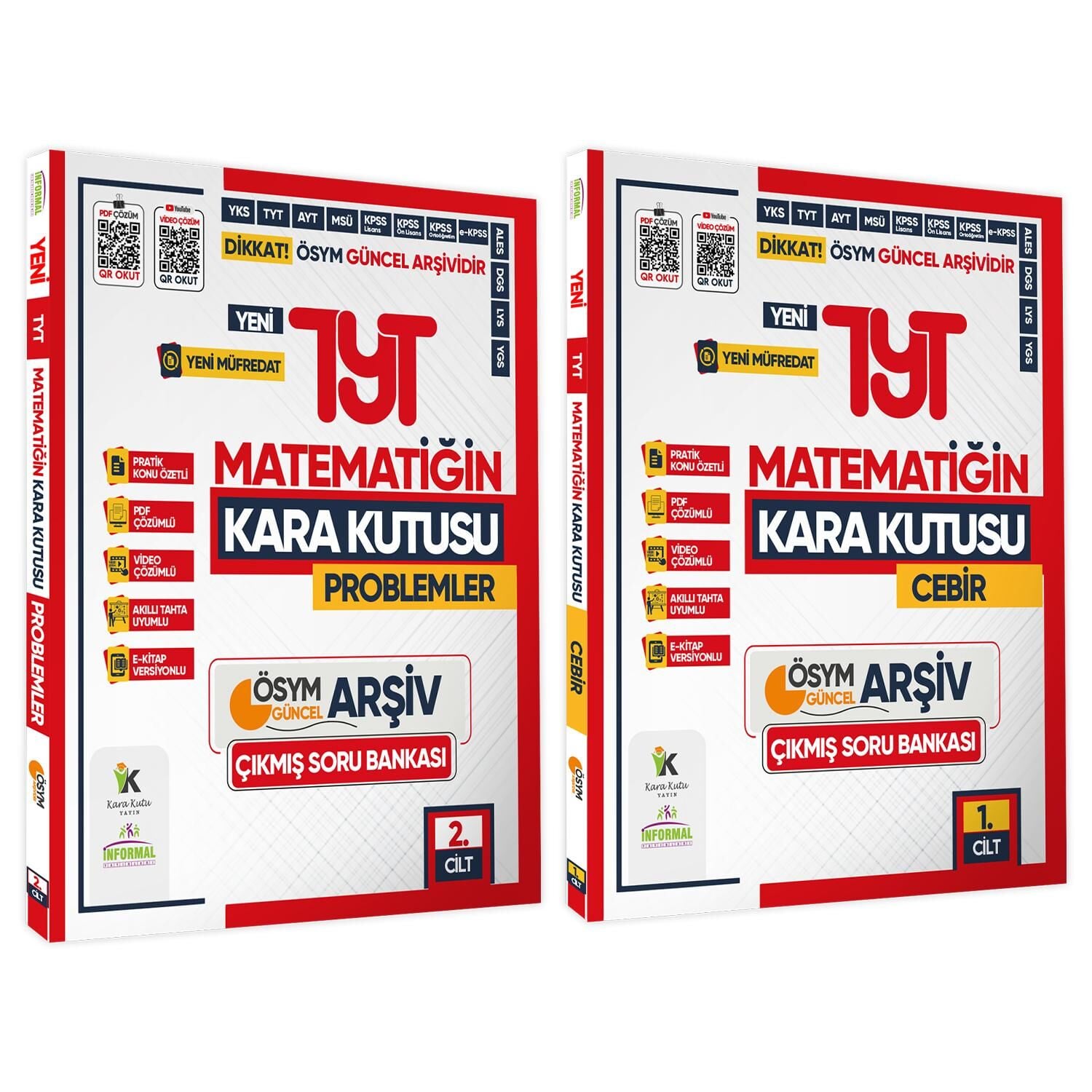 2025 YKS-TYT MATEMATİK Kara Kutu 1. ve 2.Cilt ÖSYM Çıkmış Soru Bankası 2li Set Video/PDF Çözümlü