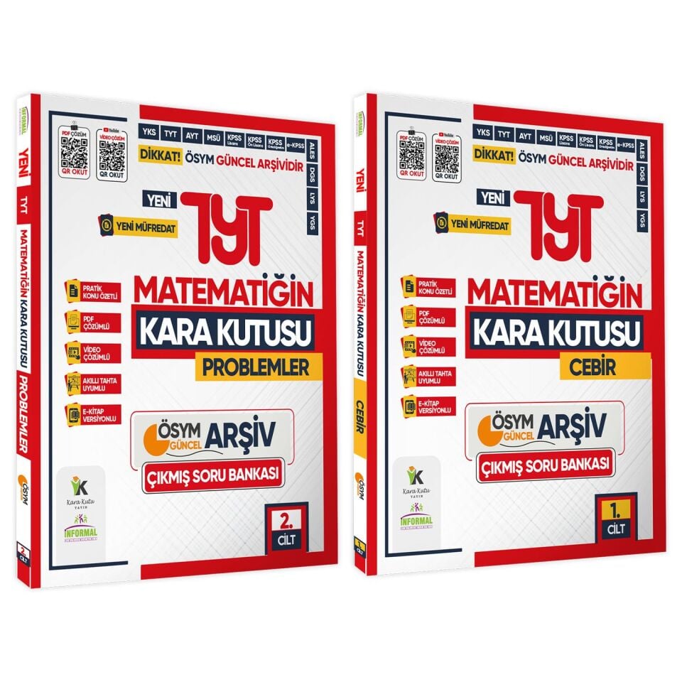 2025 YKS-TYT MATEMATİK Kara Kutu 1. ve 2.Cilt ÖSYM Çıkmış Soru Bankası 2li Set Video/PDF Çözümlü