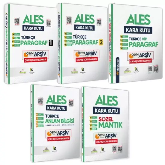 ALESin Kara Kutusu TÜRKÇE 5li ALTIN SET Konu Özetli Çözümlü ÖSYM ARŞİV Çıkmış Soru Bankası