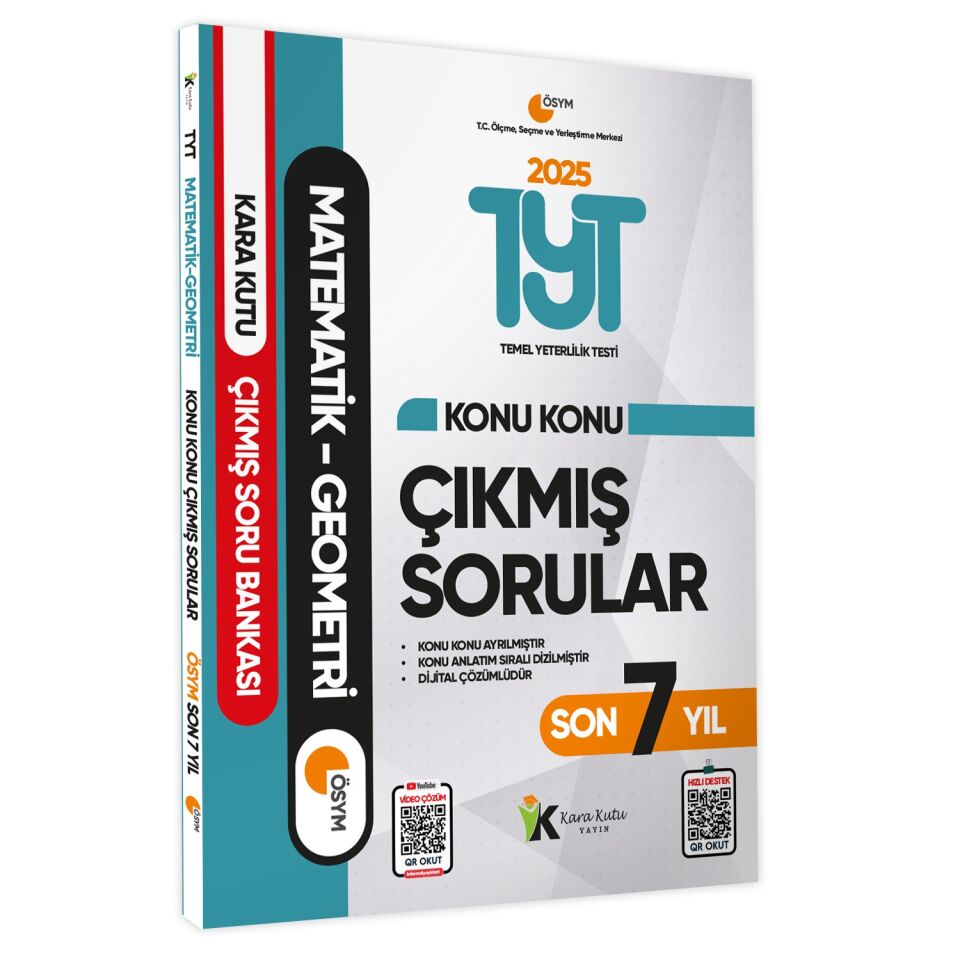 2025 YKS-TYT Matematik-Geometri Karakutu ÖSYM Çıkmış Soru Bankası Çözümlü Konu Konu Son 7 Yıl